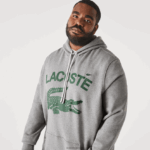 Lacoste קפוצ'ון צמר כותנה - במידות גדולות - גבוה DZ4D0D364 אפור chine yrd גברים