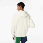 Lacoste קפוצ'ון צמר לא מוברש עם רוכסן DZ4D0D319 לבן 70V גברים - Image 3