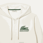 Lacoste קפוצ'ון צמר לא מוברש עם רוכסן DZ4D0D319 לבן 70V גברים - Image 5