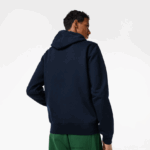 Lacoste קפוצ'ון צמר לא מוברש עם רוכסן DZ4D0D320 כחול כהה 166 גברים - Image 2