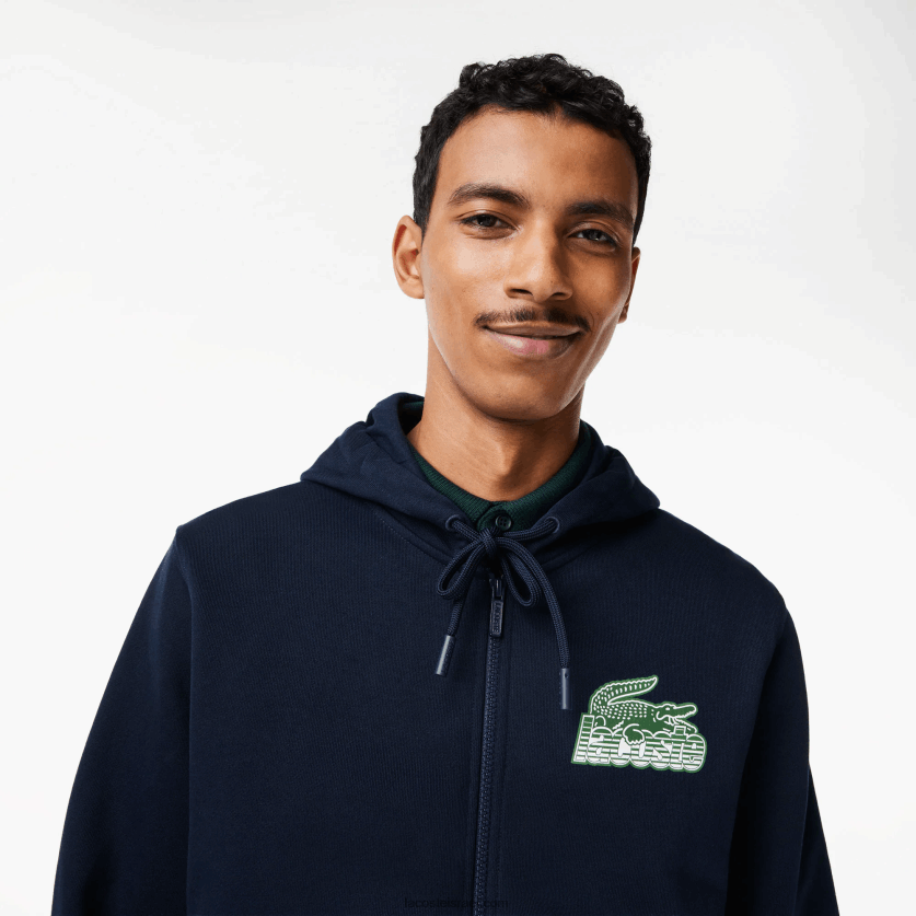 lacoste_d7a7d7a4d795d7a6d795d79f_d7a6d79ed7a8_d79cd790_d79ed795d791d7a8d7a9_d7a2d79d_d7a8d795d79bd7a1d79f_dz4d0d320_d79bd797d795.png Lacoste קפוצ'ון צמר לא מוברש עם רוכסן DZ4D0D320 כחול כהה 166 גברים - Image 1