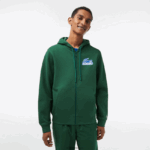 Lacoste קפוצ'ון צמר לא מוברש עם רוכסן DZ4D0D321 ירוק 132 גברים