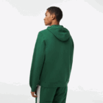 Lacoste קפוצ'ון צמר לא מוברש עם רוכסן DZ4D0D321 ירוק 132 גברים - Image 3