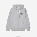 Lacoste קפוצ'ון צמר לא מוברש עם רוכסן DZ4D0D322 chine אפור cca גברים - Image 3