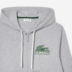 Lacoste קפוצ'ון צמר לא מוברש עם רוכסן DZ4D0D322 chine אפור cca גברים - Image 5