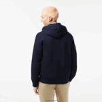 Lacoste קפוצ'ון רוכסן בגזרה קלאסית עם פסי מותג DZ4D0D14 כחול כהה 166 גברים - Image 3