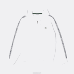 Lacoste קפוצ'ון רוכסן בגזרה קלאסית עם פסי מותג DZ4D0D12 לבן 001 גברים - Image 4