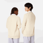 Lacoste קרדיגן כותנה אורגנית עם צווארון V DZ4D0D492 לבן xfj גברים - Image 3