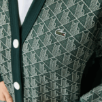 Lacoste קרדיגן עם הדפס מונוגרמה בגזרה רופפת DZ4D0D2635 ירוק בז '7m4 נשים - Image 6