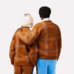 Lacoste קרדיגן צמר בדוגמת טרטן DZ4D0D1395 חום כחול כתום vn2 נשים - Image 2