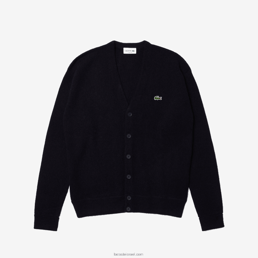 lacoste_d7a7d7a8d793d799d792d79f_d7a6d79ed7a8_d79bd7a4d7aad795d7a8d799d79d_d791d794d7aad790d79ed794_d7a8d792d795d7a2d794_d79.png Lacoste קרדיגן צמר כפתורים בהתאמה רגועה בטון על טון DZ4D0D1605 כחול כהה 166 גברים - Image 1