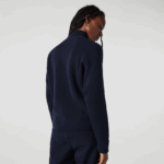 Lacoste קרדיגן צמר עם צווארון V DZ4D0D2641 כחול כהה 166 נשים - Image 3