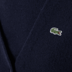 Lacoste קרדיגן צמר עם צווארון V DZ4D0D2641 כחול כהה 166 נשים - Image 7