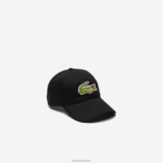 Lacoste רצועה ניגודית וכובע כותנה תנין גדול מדי DZ4D0D2231 שחור 031 גברים - Image 2