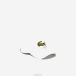 Lacoste רצועה ניגודית וכובע כותנה תנין גדול מדי DZ4D0D2232 לבן 001 גברים