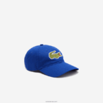 Lacoste רצועה ניגודית וכובע כותנה תנין גדול מדי DZ4D0D2234 כחול bdm גברים