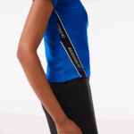 Lacoste רצועות קונטרסט פולו צווארון רוכסן DZ4D0D2477 כחול k1q נשים - Image 2