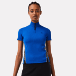 Lacoste רצועות קונטרסט פולו צווארון רוכסן DZ4D0D2477 כחול k1q נשים
