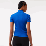 Lacoste רצועות קונטרסט פולו צווארון רוכסן DZ4D0D2477 כחול k1q נשים - Image 3