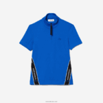 Lacoste רצועות קונטרסט פולו צווארון רוכסן DZ4D0D2477 כחול k1q נשים - Image 5