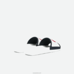 Lacoste רצועת גומי קרוקו מגלשות סינתטיות DZ4D0D1849 לבן/צי ואדום 407 גברים - Image 3