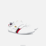 Lacoste רצועת מיסאנו מעור ונעלי ספורט סינתטיות DZ4D0D1878 לבן ואדום 286 גברים - Image 2