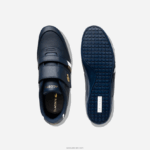 Lacoste רצועת מיסאנו מעור ונעלי ספורט סינתטיות DZ4D0D1879 חיל הים nb0 גברים - Image 4