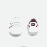 Lacoste רצועת מיסאנו מעור ונעלי ספורט סינתטיות DZ4D0D1878 לבן ואדום 286 גברים - Image 5