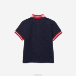 Lacoste רקמת קרוקודיל פיקה פולו DZ4D0D3164 כחול כהה אדום לבן gtf בנות - Image 2