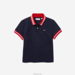 Lacoste רקמת קרוקודיל פיקה פולו DZ4D0D3164 כחול כהה אדום לבן gtf בנות