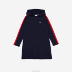 Lacoste שמלת ברדס מנוגדת DZ4D0D3274 כחול כהה אדום 7pe בנות
