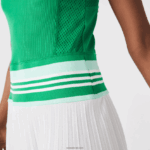 Lacoste שמלת גופייה בצבע קפלים DZ4D0D2497 כחול ירוק לבן 2c5 נשים - Image 5