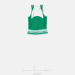 Lacoste שמלת גופייה בצבע קפלים DZ4D0D2497 כחול ירוק לבן 2c5 נשים - Image 6