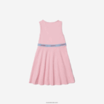 Lacoste שמלת גופיית כותנה אורגנית ממותגת מותן DZ4D0D3285 ורוד אדום חתיך בנות - Image 2