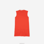 Lacoste שמלת חולצת טריקו עם צווארון עגול מכותנה ג'רזי DZ4D0D3085 כתום 02k בנות - Image 2