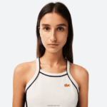 Lacoste שמלת טניס עשויה כותנה אורגנית DZ4D0D2380 לבן 70V נשים - Image 2