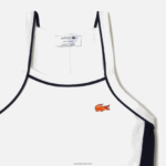 Lacoste שמלת טניס עשויה כותנה אורגנית DZ4D0D2380 לבן 70V נשים - Image 5