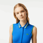 Lacoste שמלת טניס קצרה עם קפלים מובנית DZ4D0D2356 כחול ירוק qzi נשים - Image 2