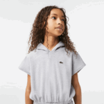 Lacoste שמלת סוודר ללא שרוולים של פיקה מתיחה DZ4D0D3095 chine אפור cca בנות - Image 2