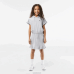 Lacoste שמלת סוודר ללא שרוולים של פיקה מתיחה DZ4D0D3095 chine אפור cca בנות