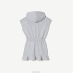 Lacoste שמלת סוודר ללא שרוולים של פיקה מתיחה DZ4D0D3095 chine אפור cca בנות - Image 5