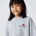 Lacoste שמלת סווטשירט צמר כותנה DZ4D0D3271 chine אפור cca בנות - Image 2