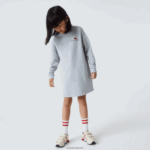 Lacoste שמלת סווטשירט צמר כותנה DZ4D0D3271 chine אפור cca בנות