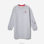 Lacoste שמלת סווטשירט צמר כותנה DZ4D0D3271 chine אפור cca בנות - Image 4