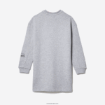 Lacoste שמלת סווטשירט צמר כותנה DZ4D0D3271 chine אפור cca בנות - Image 5