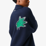 Lacoste שמלת פולו גדולה עם צווארון רוכסן DZ4D0D2492 כחול כהה 166 נשים - Image 3