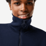 Lacoste שמלת פולו גדולה עם צווארון רוכסן DZ4D0D2492 כחול כהה 166 נשים - Image 5