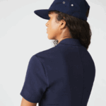 Lacoste שמלת פולו ג'רזי מכותנה ממותגת DZ4D0D2517 כחול כהה 166 נשים - Image 5