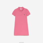 Lacoste שמלת פולו כותנה DZ4D0D3081 ורוד 2r3 בנות - Image 4
