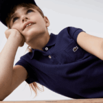 Lacoste שמלת פולו כותנה DZ4D0D3083 כחול כהה 166 בנות - Image 2